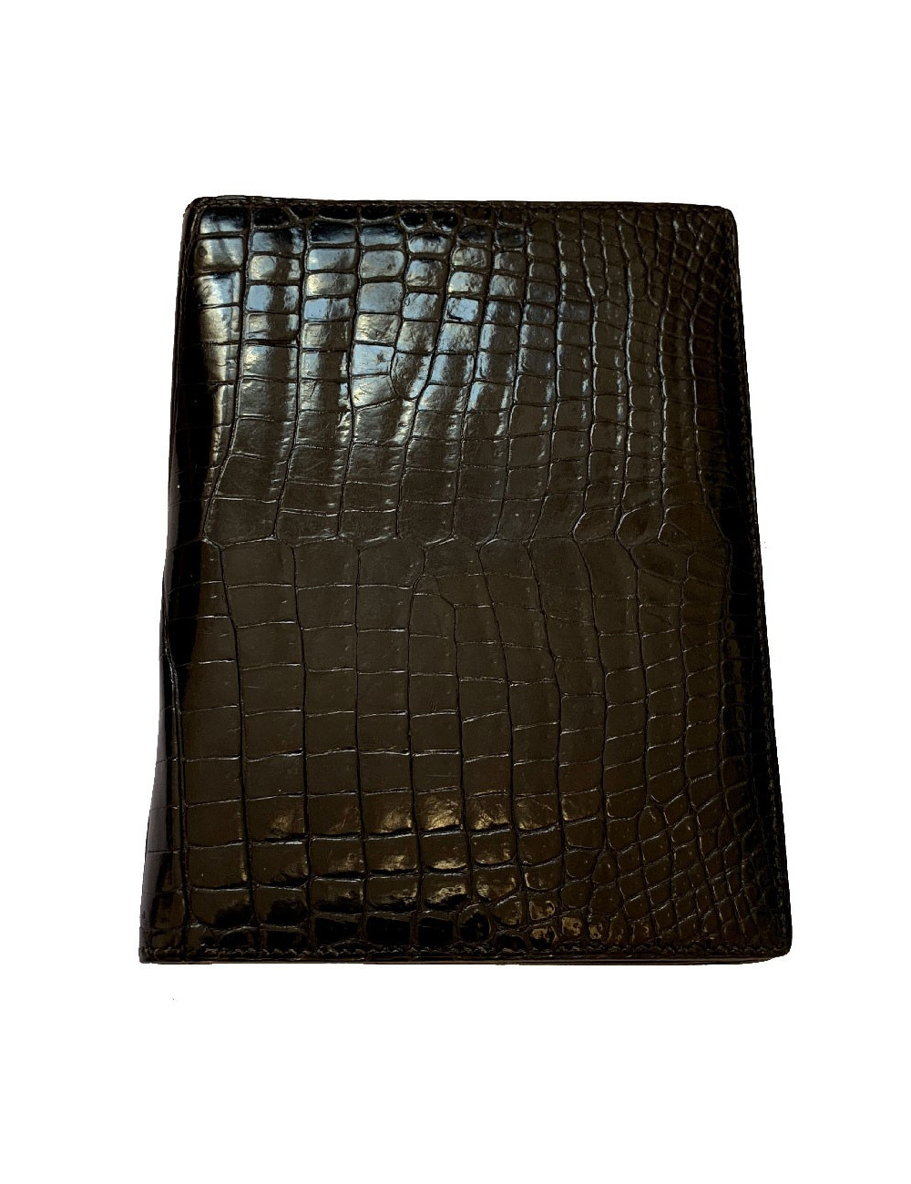Portefeuille HERMES crocodile noir