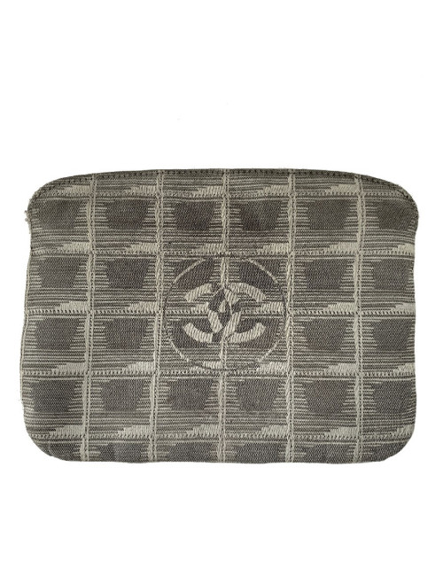 Pochette CHANEL toile monogram grise