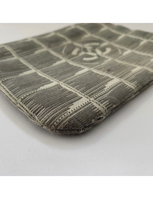 Pochette CHANEL toile monogram grise