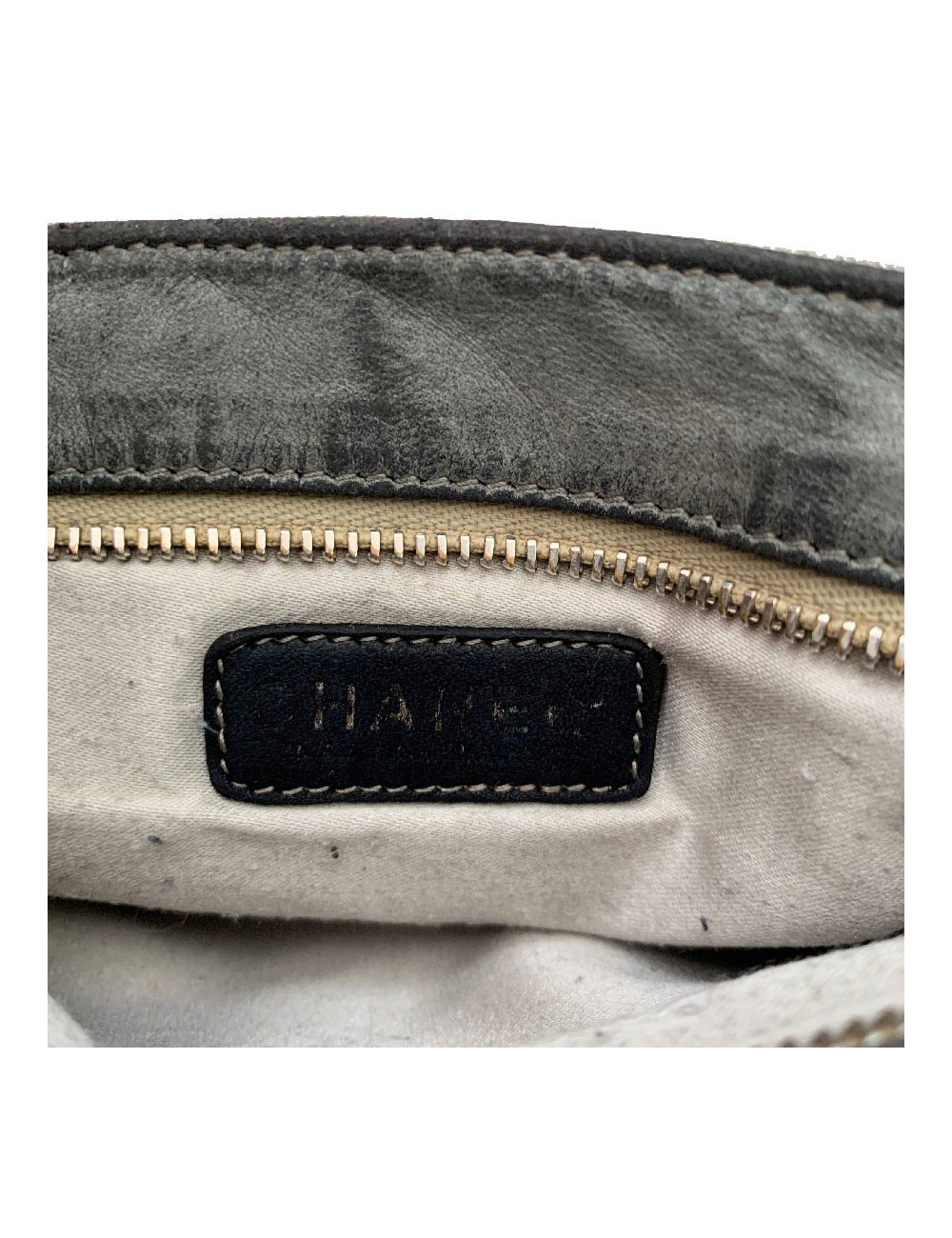 Pochette CHANEL toile monogram grise