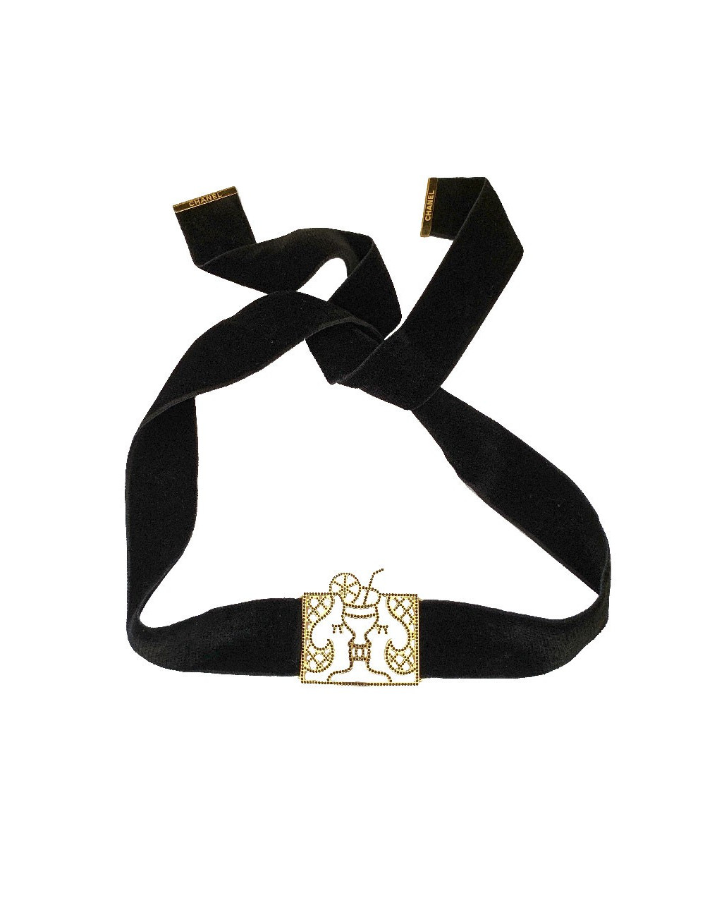 CHANEL Black Velvet Belt - Occasion Certified Authentic