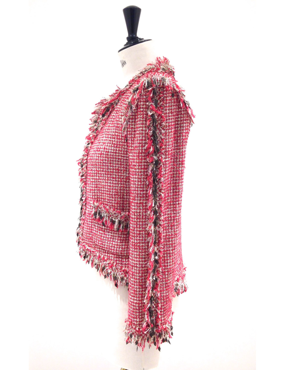 Red and white tweed jacket CHANEL