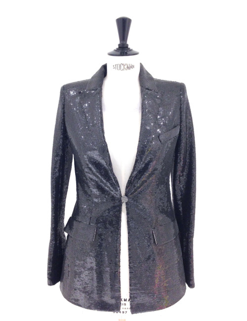 Veste à sequins noirs T40 CHANEL