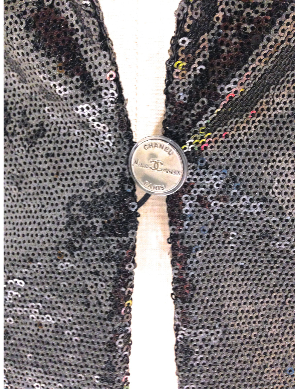 Veste à sequins noirs T40 CHANEL