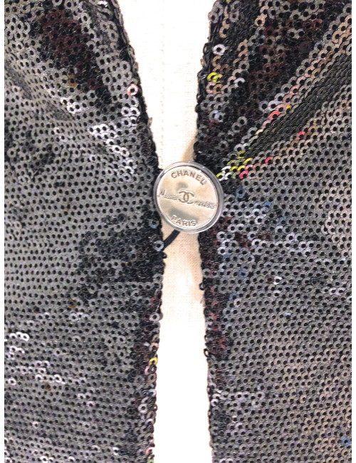 Veste à sequins noirs T40 CHANEL