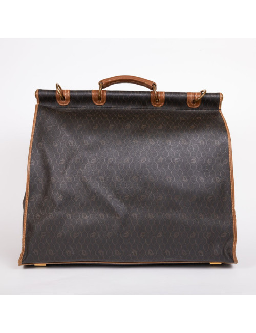 Sac de voyage CHRISTIAN DIOR toile monogrammée noire et marron