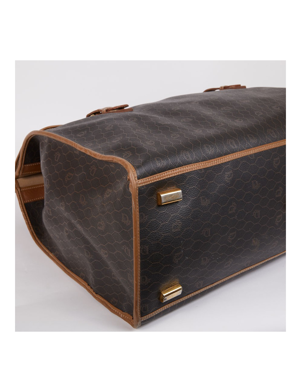 Sac de voyage CHRISTIAN DIOR toile monogrammée noire et marron