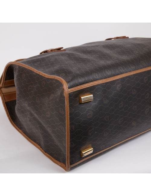 Sac de voyage CHRISTIAN DIOR toile monogrammée noire et marron