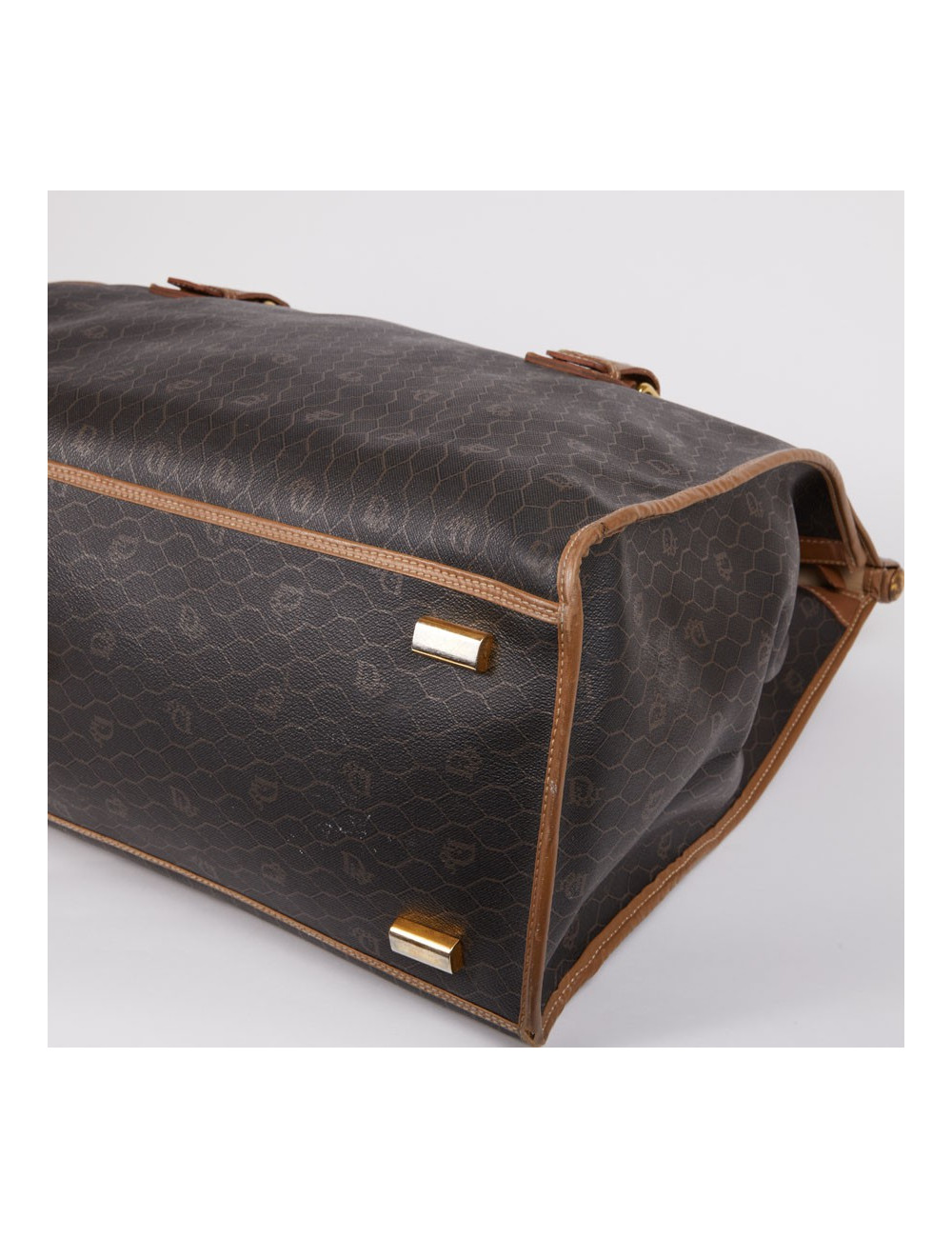 Sac de voyage CHRISTIAN DIOR toile monogrammée noire et marron