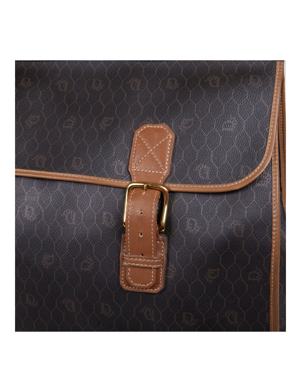 Sac de voyage CHRISTIAN DIOR toile monogrammée noire et marron