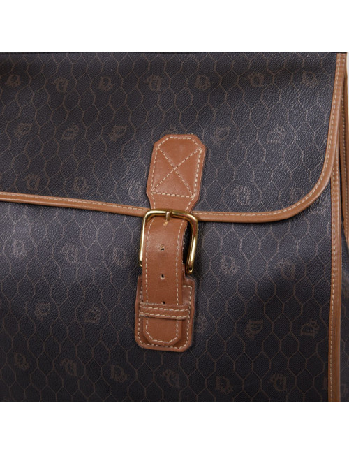 Sac de voyage CHRISTIAN DIOR toile monogrammée noire et marron