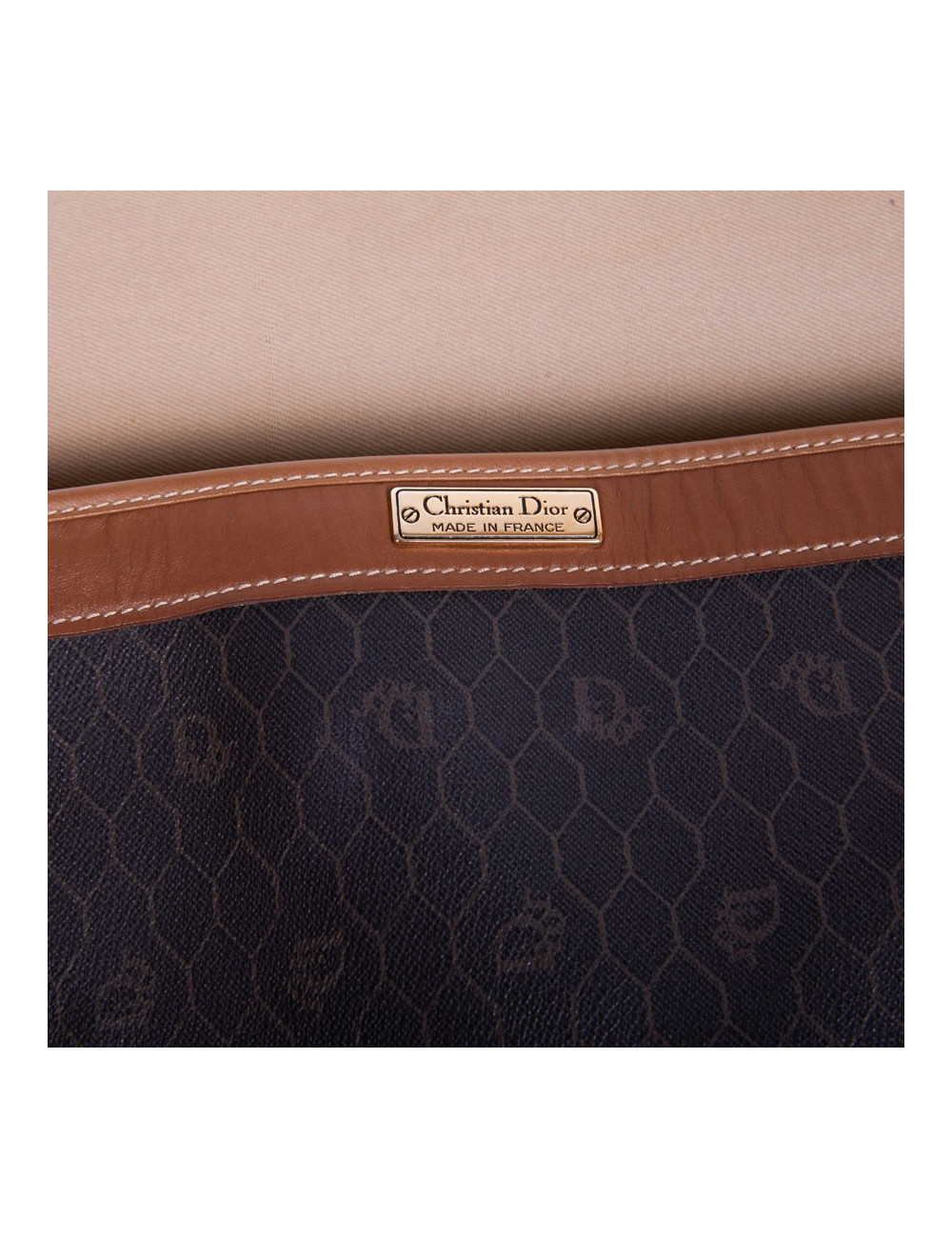 Sac de voyage CHRISTIAN DIOR toile monogrammée noire et marron