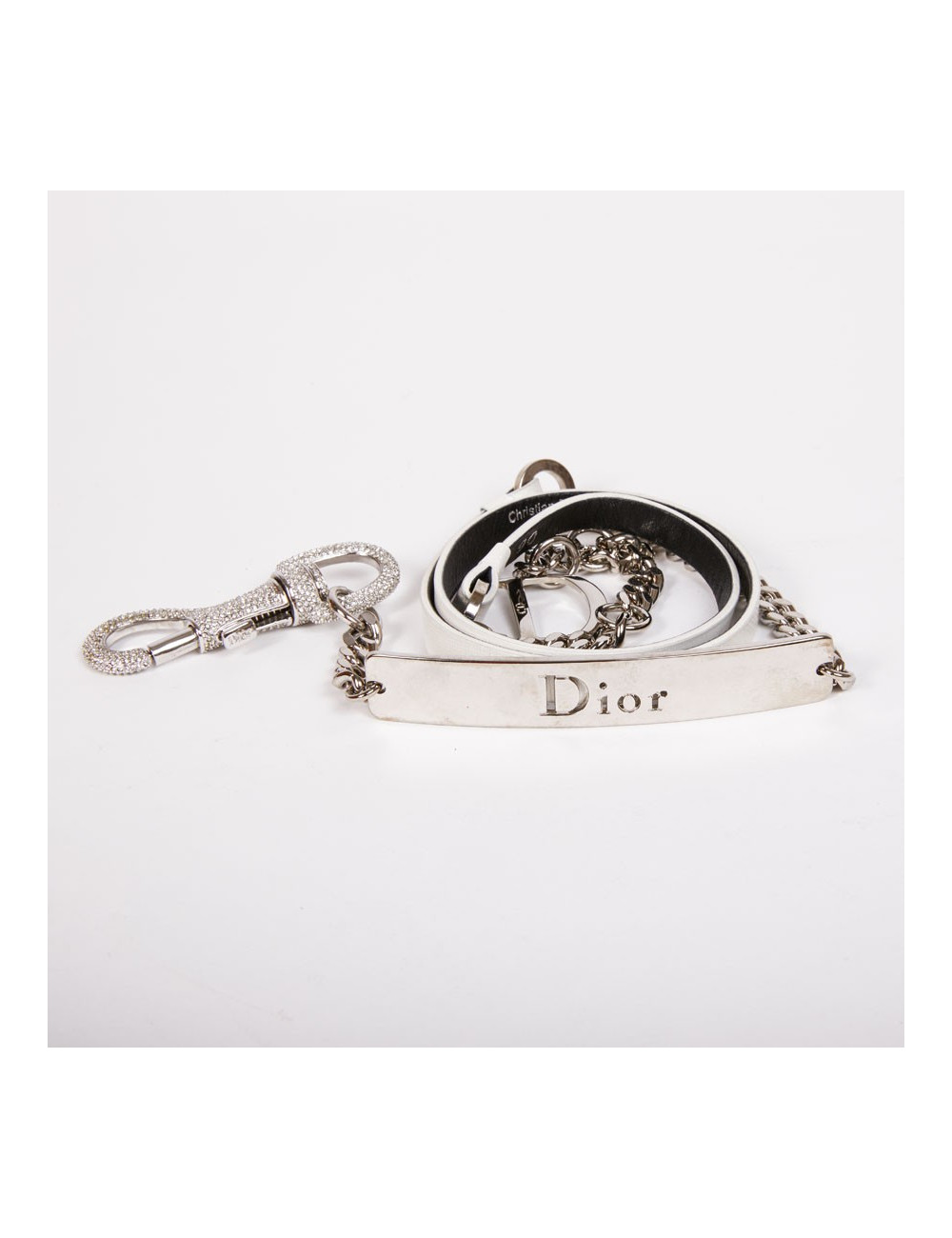 Ceinture t 90  CHRISTIAN DIOR mousqueton strass