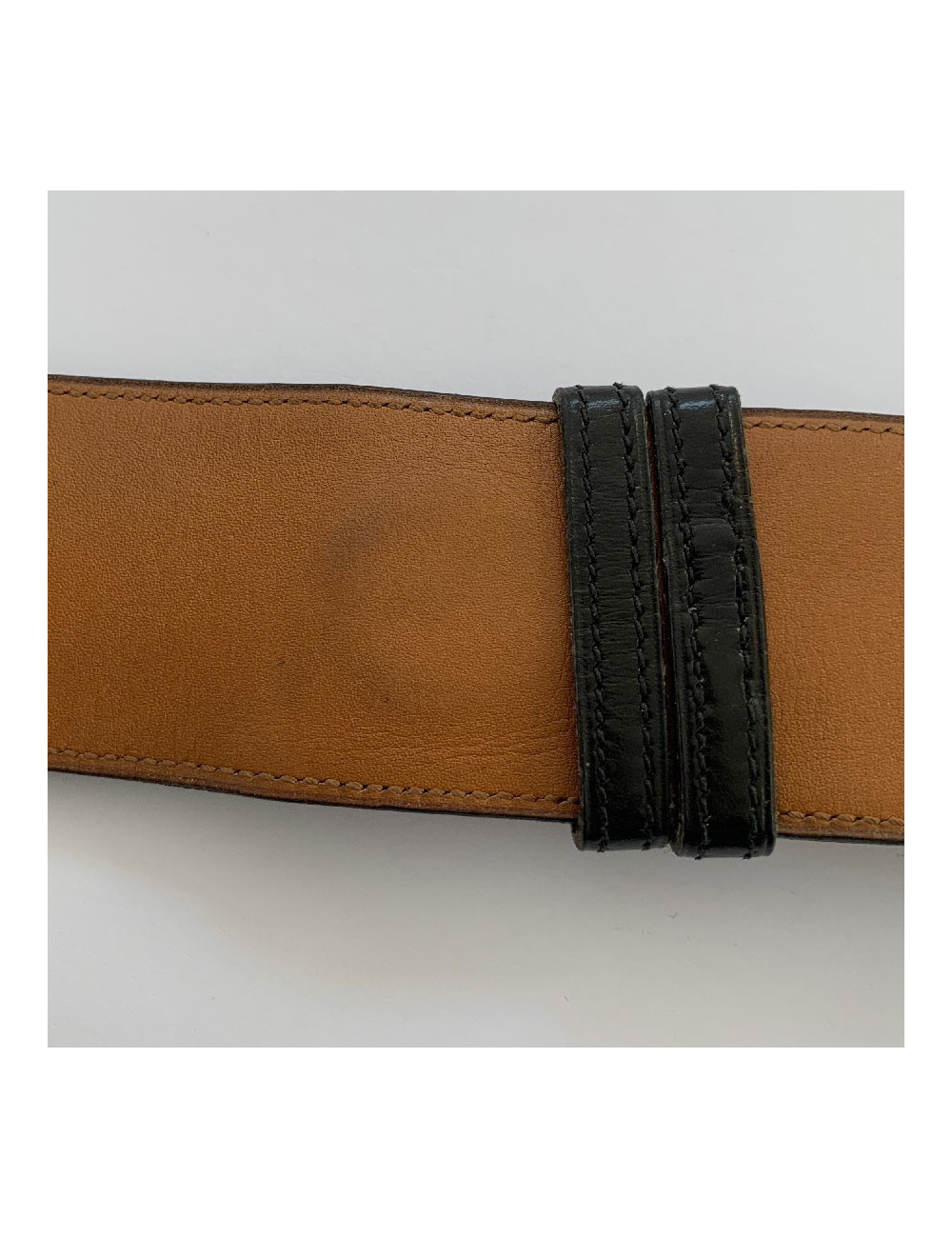 Ceinture T HERMES cuir box noir