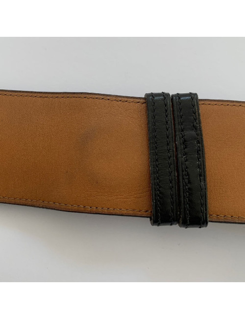Ceinture T HERMES cuir box noir