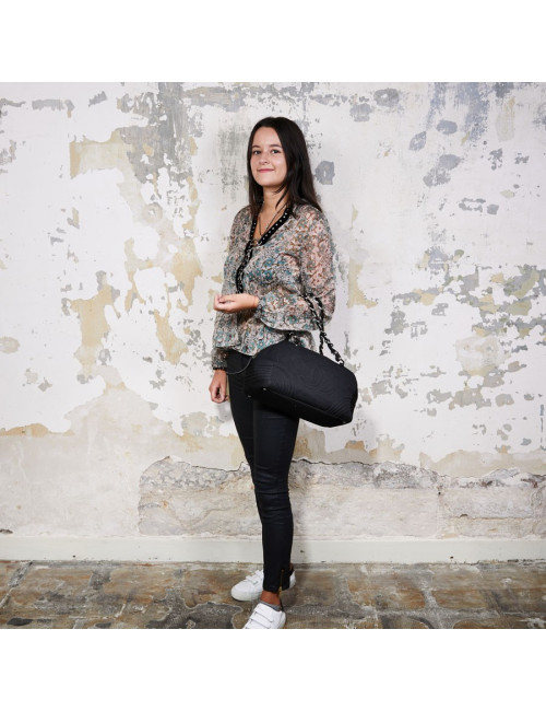 Sac CHANEL jersey noir