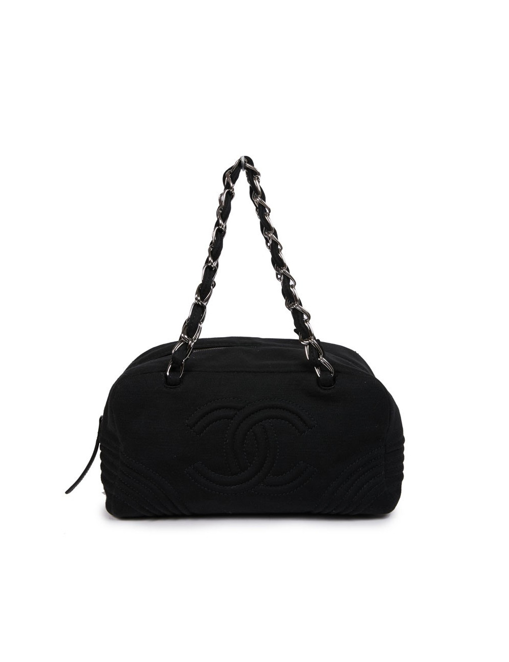 Sac CHANEL jersey noir