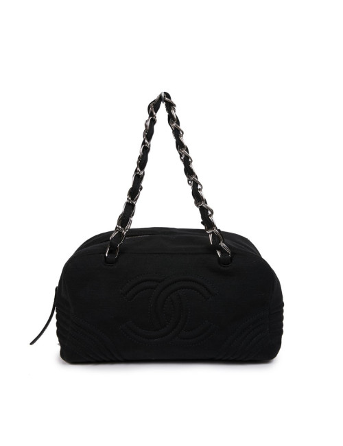 Sac CHANEL jersey noir