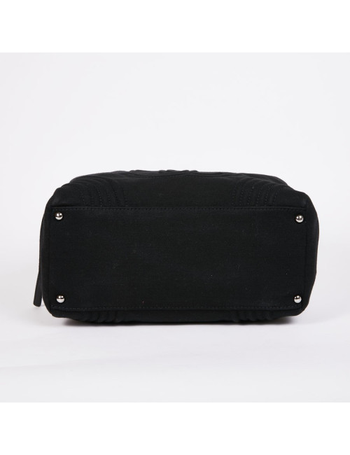 Sac CHANEL bowling en tissu jersey noir