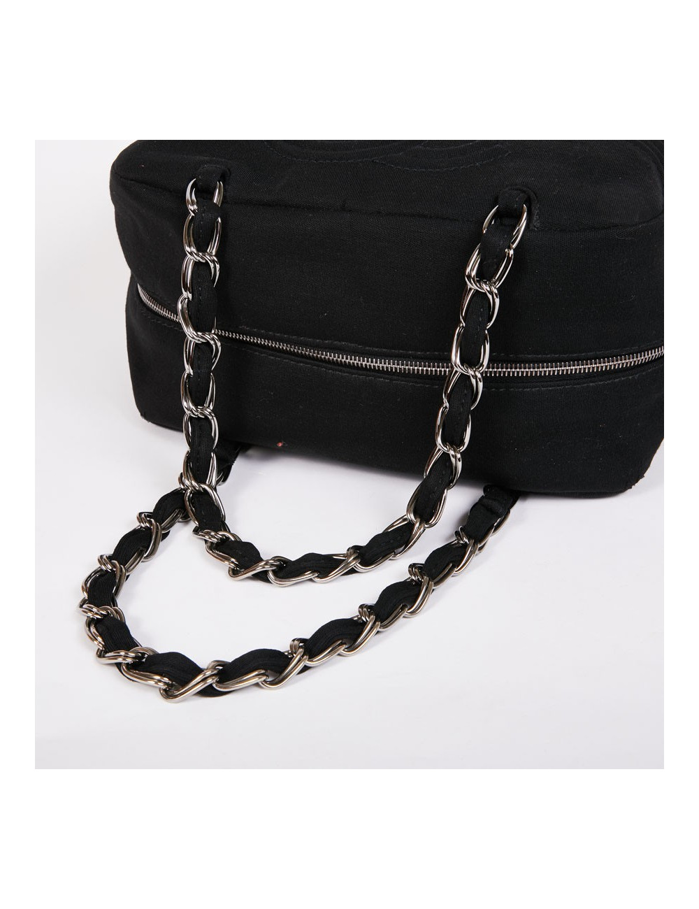 Sac CHANEL jersey noir