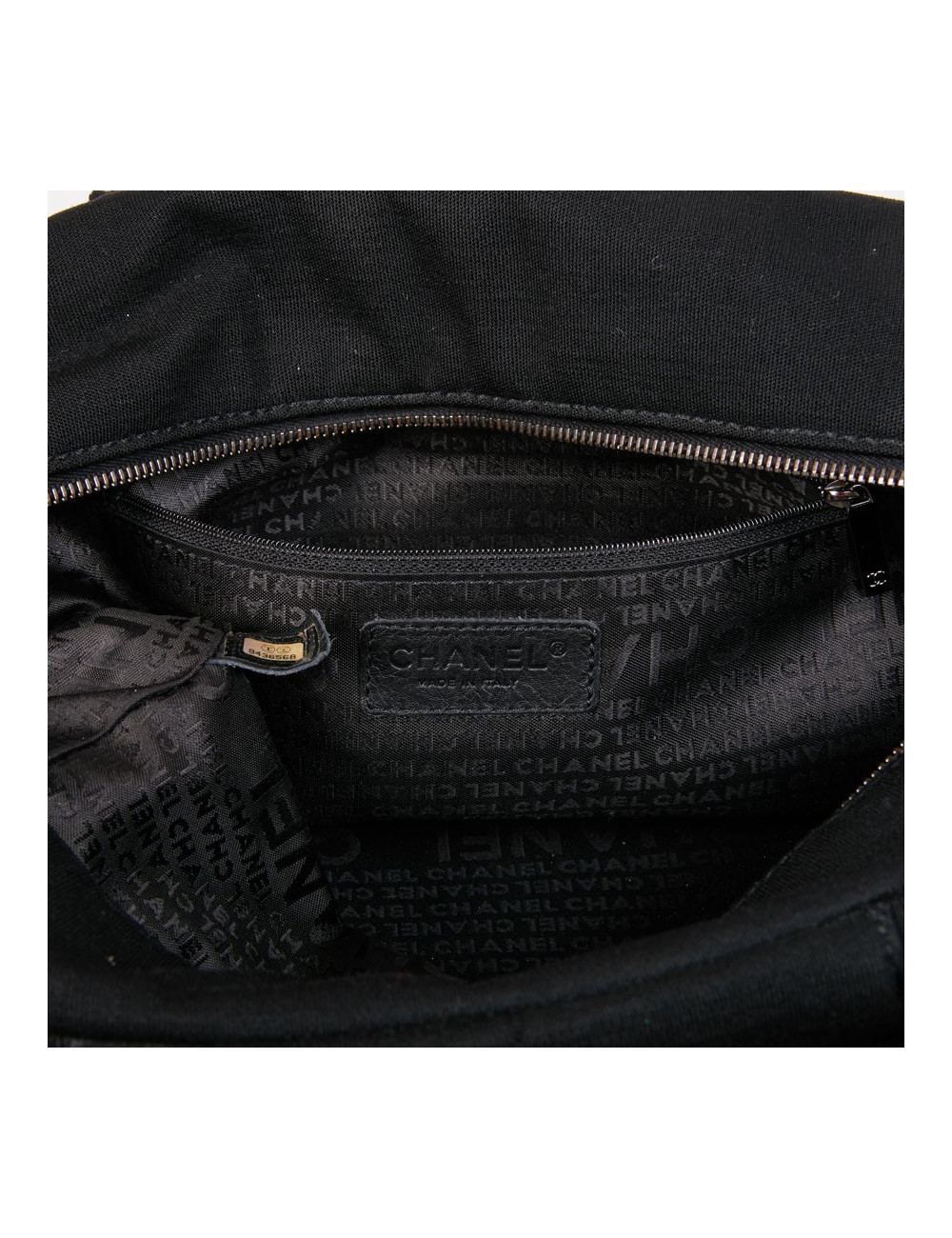 Sac CHANEL jersey noir