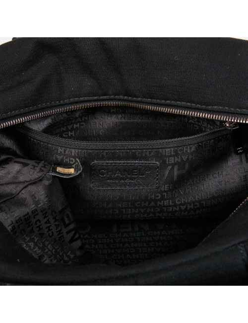 Sac CHANEL bowling en tissu jersey noir