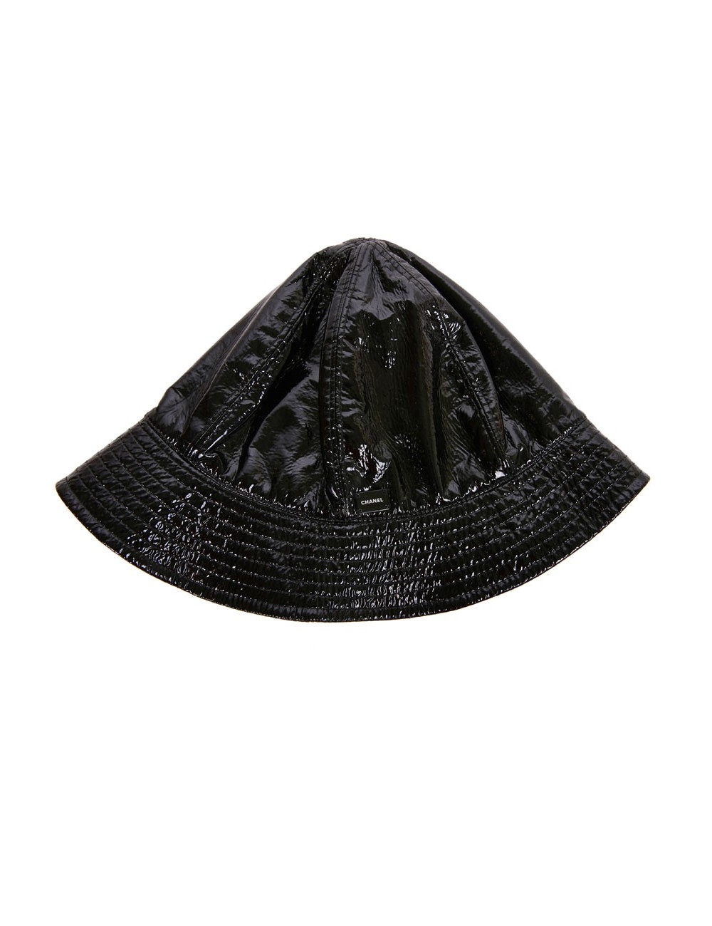 Chapeau de pluie CHANEL noir verni