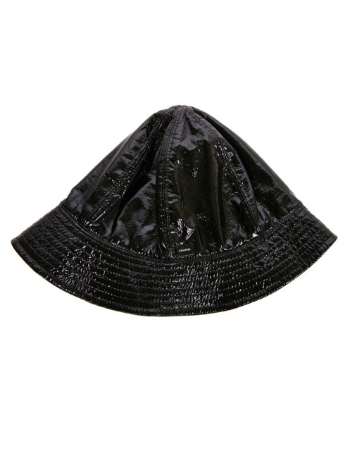Chapeau de pluie CHANEL noir verni