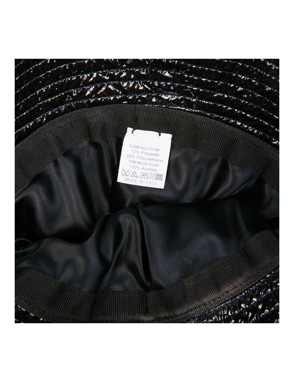 Chapeau de pluie CHANEL noir verni
