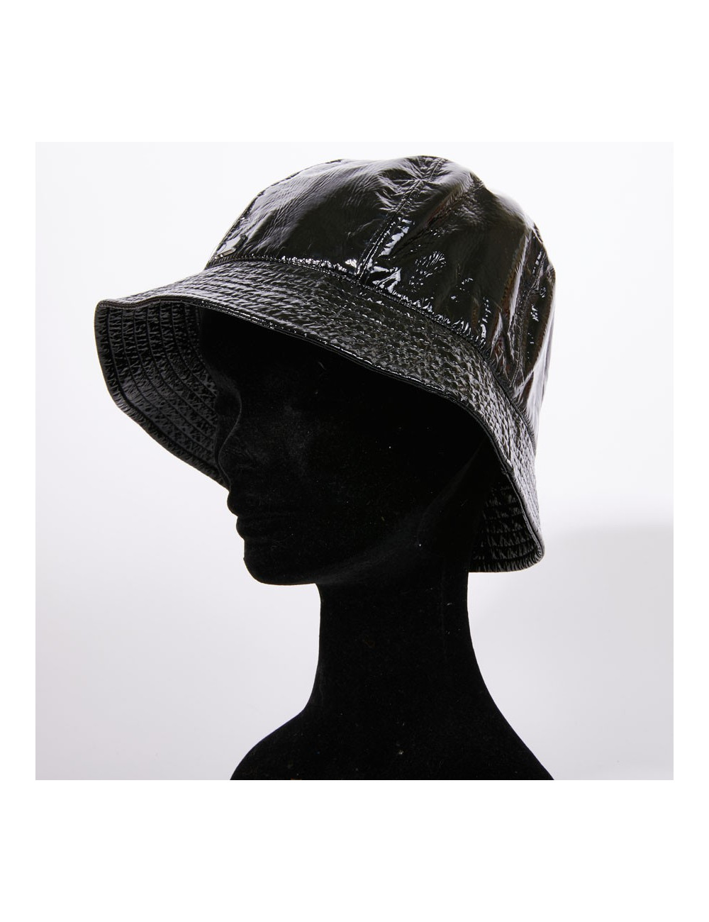 Chapeau de pluie CHANEL noir verni