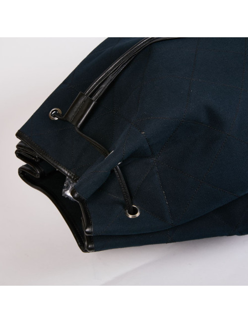 sac de golf CHANEL toile et cuir bleu nuit