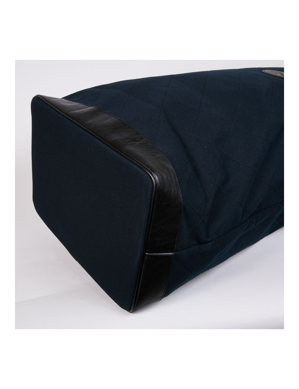 sac de golf CHANEL toile et cuir bleu nuit