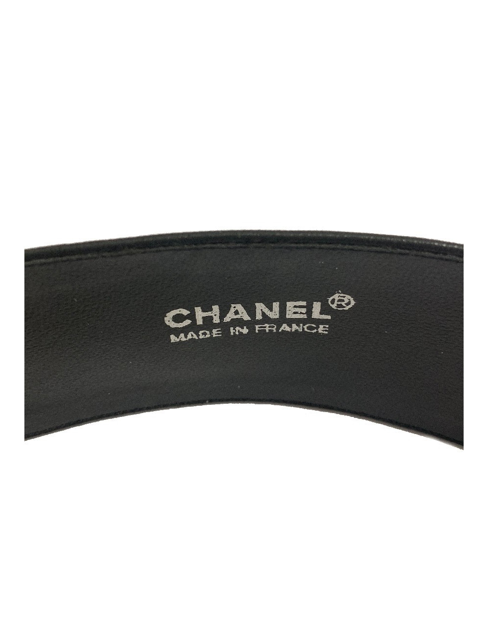 Ceinture vintage CHANEL cuir noir
