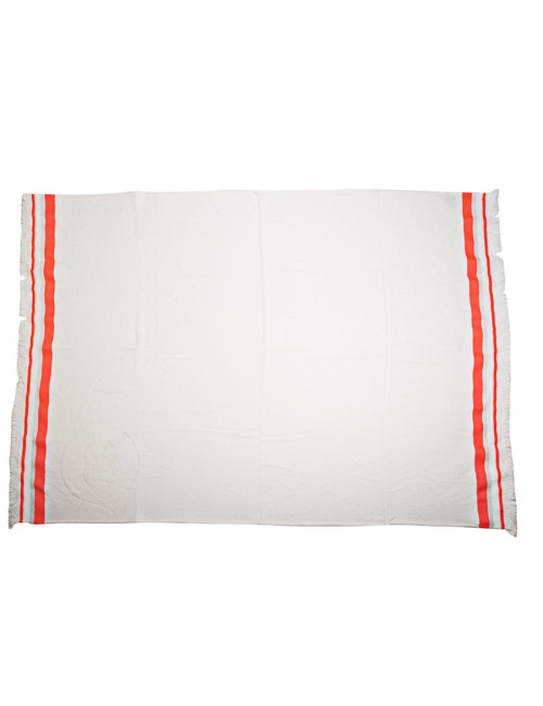 Serviette de plage CHANEL blanche et rose fluo
