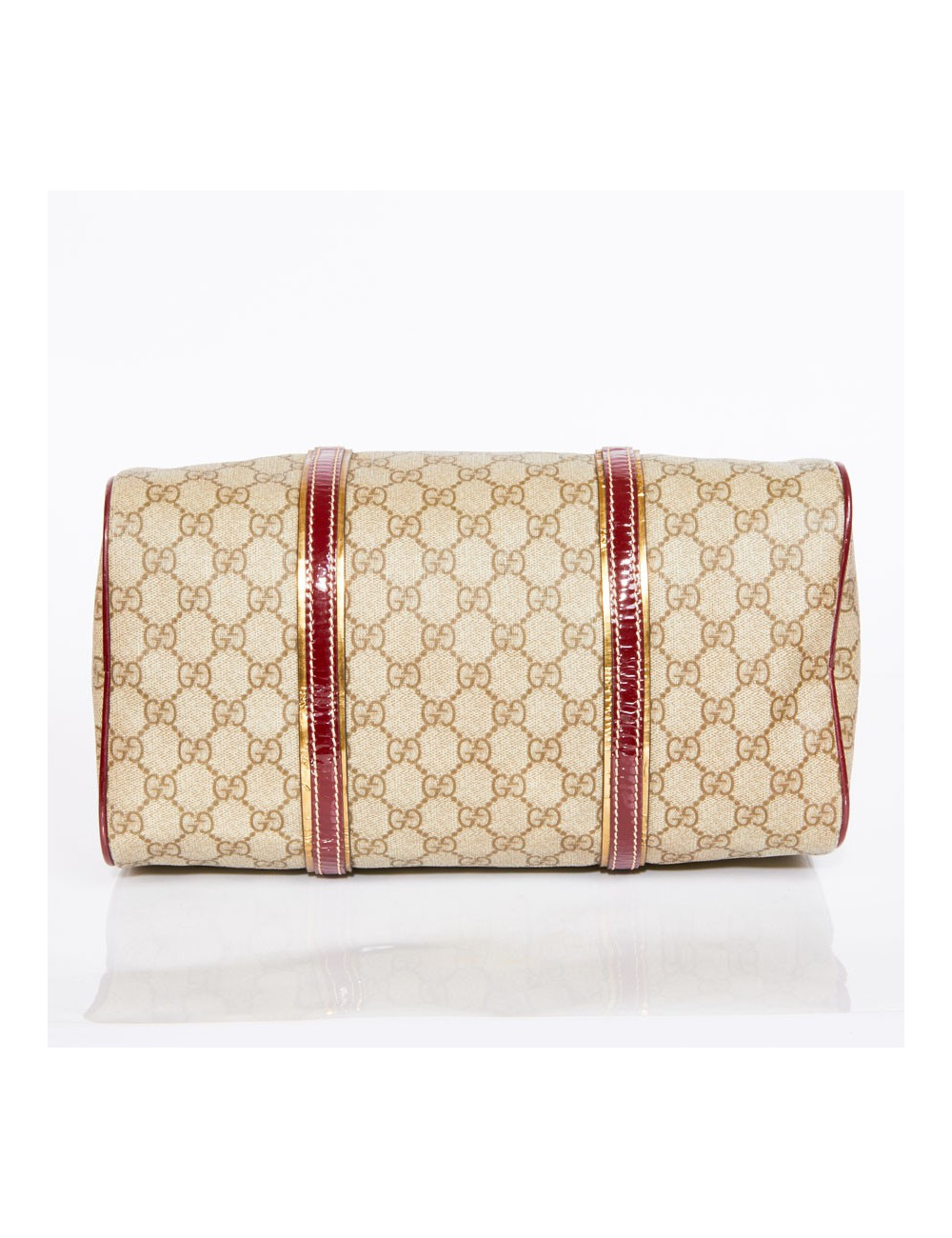 Sac GUCCI toile monogram et cuir verni bordeaux