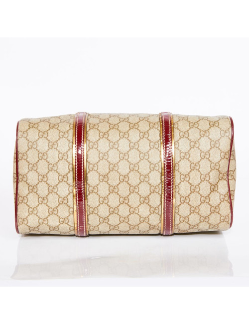 Sac GUCCI toile monogram et cuir verni bordeaux