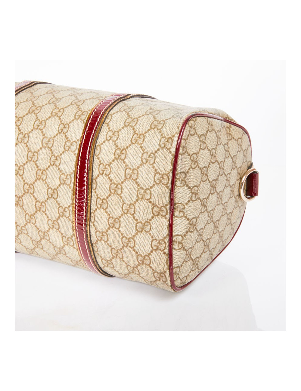 Sac GUCCI toile monogram et cuir verni bordeaux