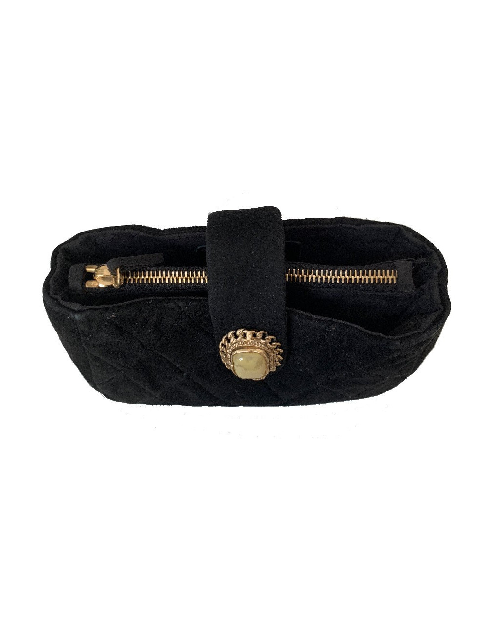 Porte monnaie CHANEL veau velours noir