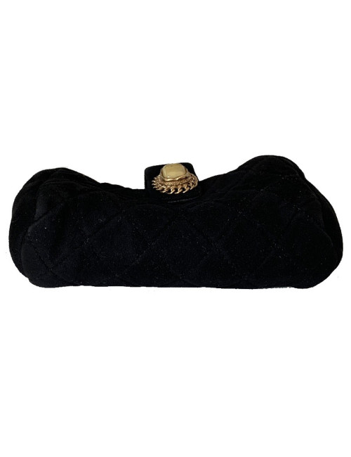 Porte monnaie CHANEL veau velours noir