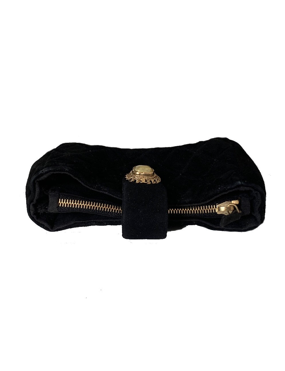 Porte monnaie CHANEL veau velours noir