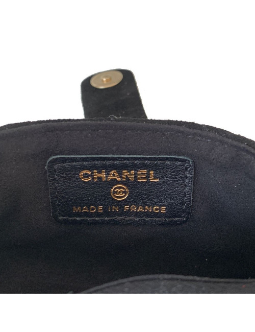 Porte monnaie CHANEL veau velours noir