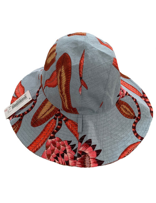 Chapeau HERMES "Fleurs Savana sur natte" 