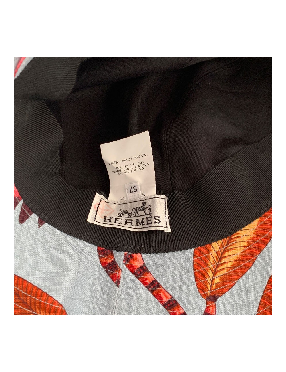 Chapeau HERMES "Fleurs Savana sur natte" 