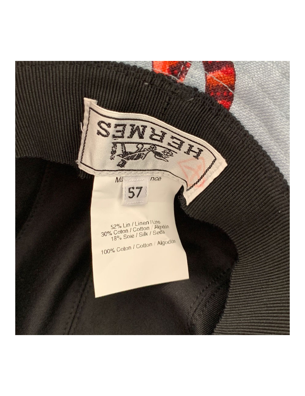 Chapeau HERMES "Fleurs Savana sur natte" 