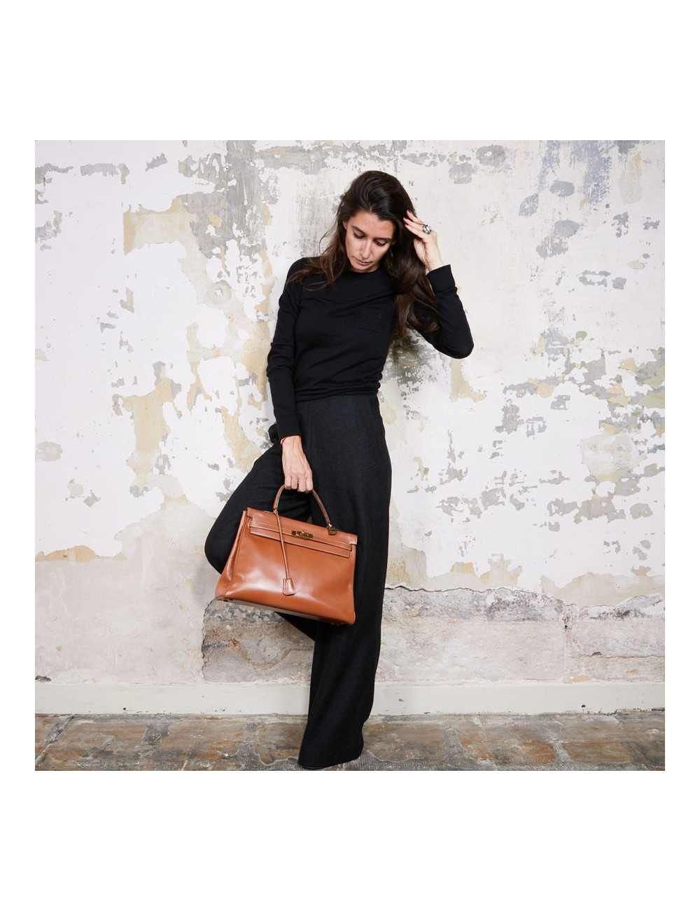 Kelly 35 HERMES  caramel vintage