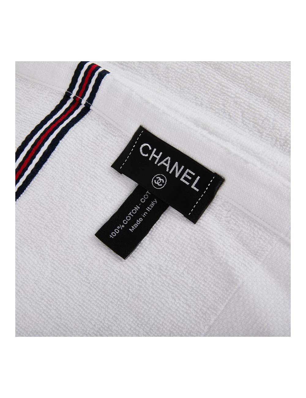 Sac de plage "Airlines" CHANEL argenté et bleu marine