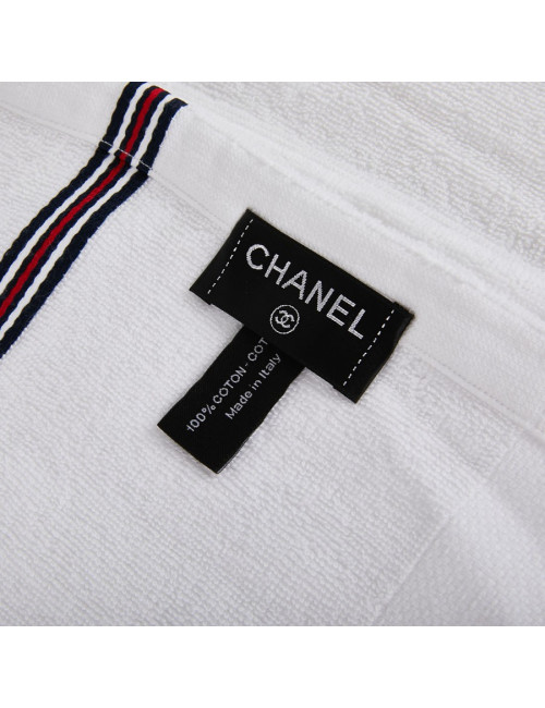 Sac de plage "Airlines" CHANEL argenté et bleu marine