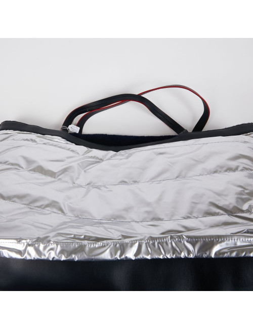 Sac de plage "Airlines" CHANEL argenté et bleu marine