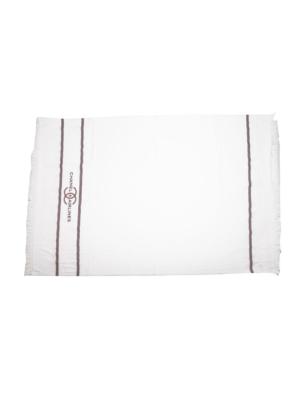 Sac de plage "Airlines" CHANEL argenté et bleu marine