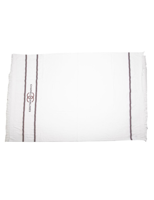 Sac de plage "Airlines" CHANEL argenté et bleu marine